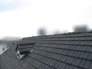 既存屋根材は陶器瓦です。ガラス質の釉薬を施し焼成して作られているため、退色しにくいのが特徴です。